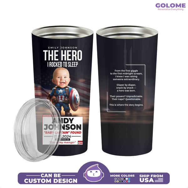 Personalized Baby Captain America Tumbler – CNN Parody Gift for Moms & Kids